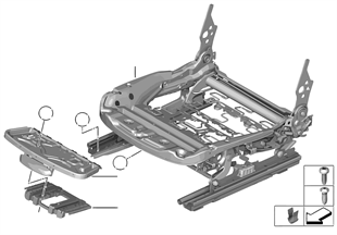 Seat, front, seat frame