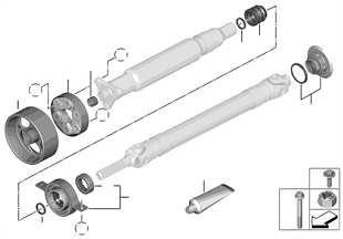 Hardy couplings/center bearing/inner nut