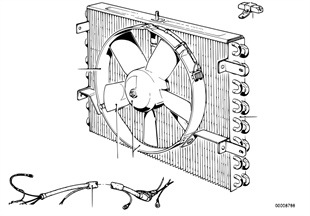 Kondenzátor klimatizace/pomocný ventil.