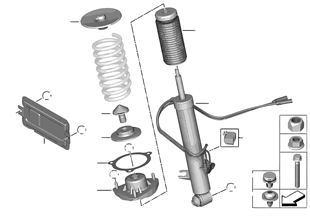Strut, rear / VDC / control module