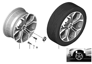 BMW 輕質鋁合金輪輞 Y 式輪幅 607-18''