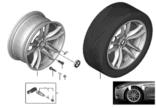 BMW 輕質鋁合金輪輞 V 型輪輻 640M - 18''