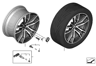 BMW 輕質鋁合金輪輞 M 雙輪輻 611 - 20'