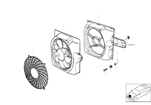 Tlačný ventilátor a montážní díly