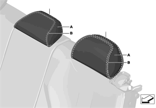 Individual headrest, leather, rear