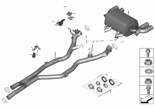 Exhaust system, rear